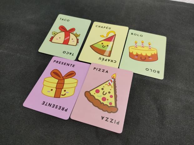 Taco Chapéu Bolo Presente Pizza- Jogo de Cartas PaperGames